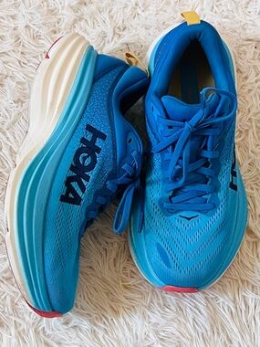 Hoka Women's Rare Blue Running Shoes Bondi 8 - Lightweight Cushioning  US 7